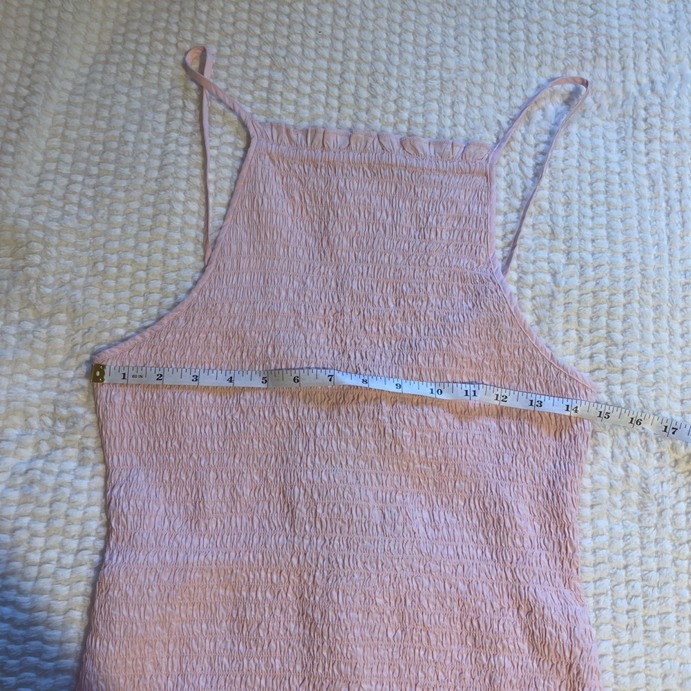 Free People | Lyla Smocked Open Back Strappy Mini Dress in Pink Chalk | NWT - Picture 8 of 16
